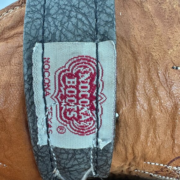 Nocona Vintage Black Leather Cowboy Boots Western Stitch Size 8D Made in USA - Picture 11 of 15